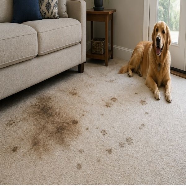 Pet Damage at Doorways before cleaning