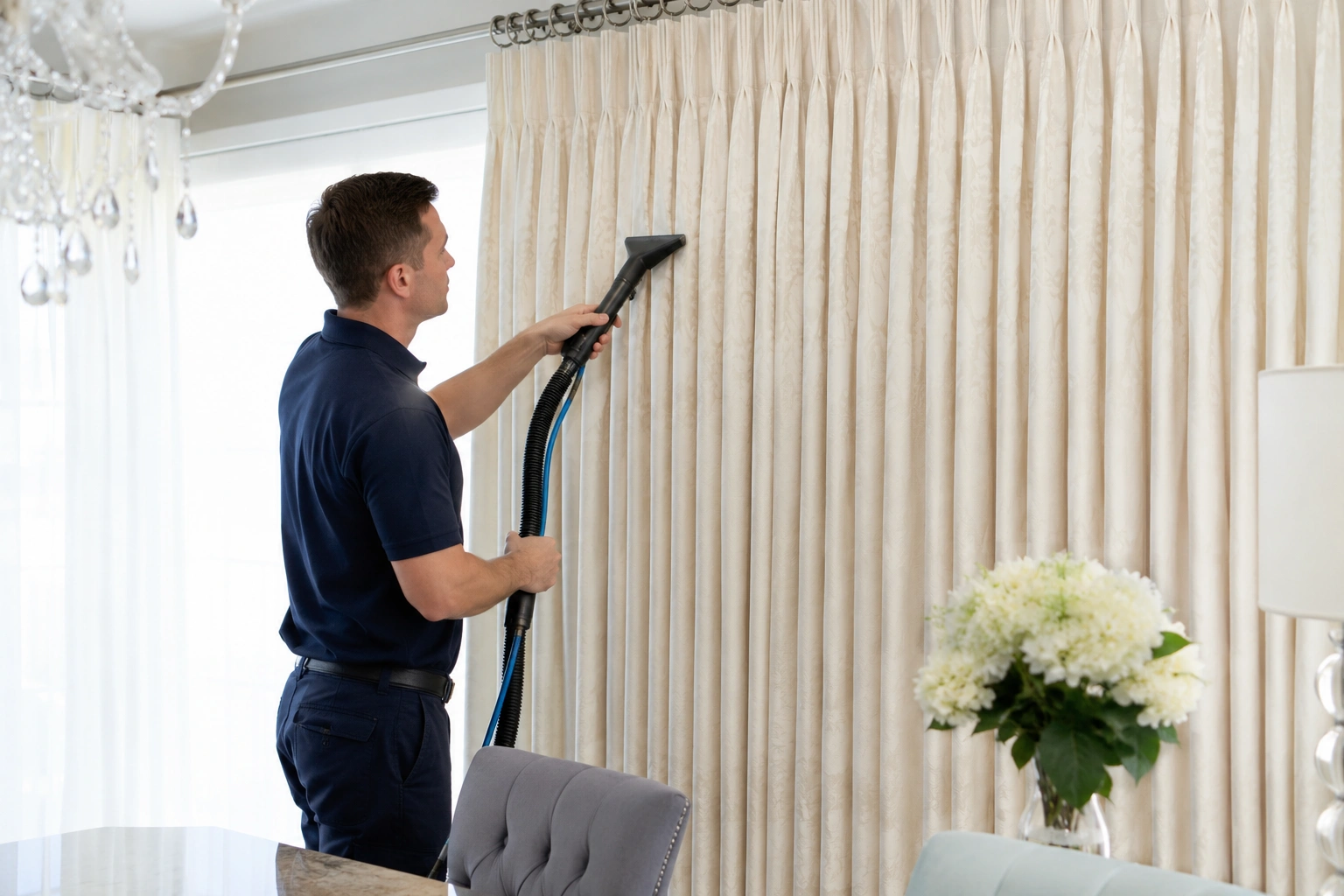 Curtain Cleaning crew working in Williamstown